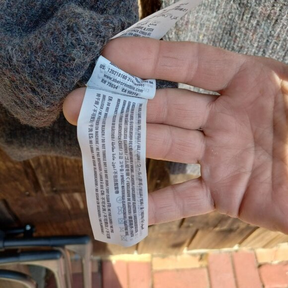 Abercrombie & Fitch Wool Sweater Men's Extra Large Brown Mock 1/4 Zip Pullover - Picture 6 of 10